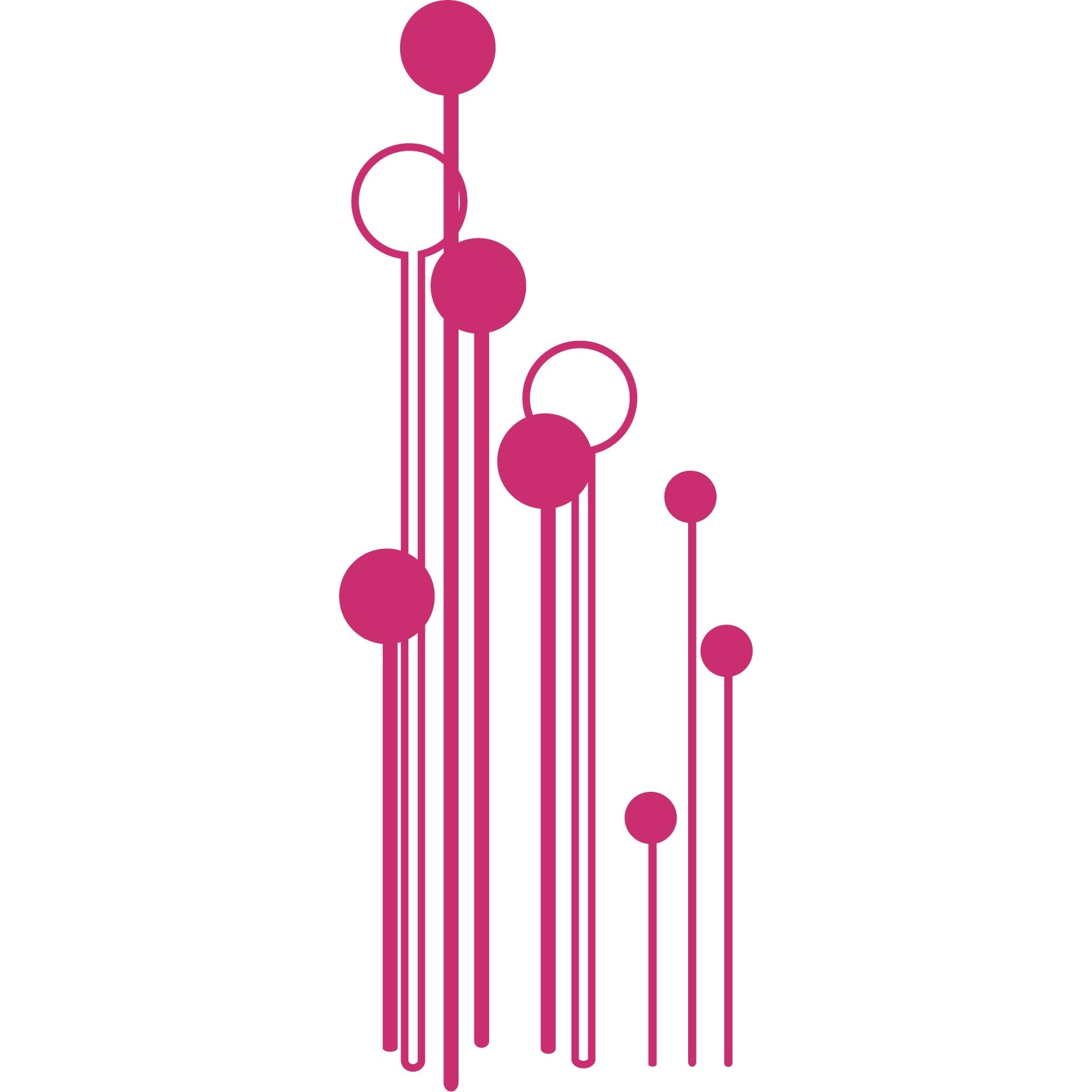 Abstract si modern - Sticker Decorativ - Magenta - 68 x 179 cm