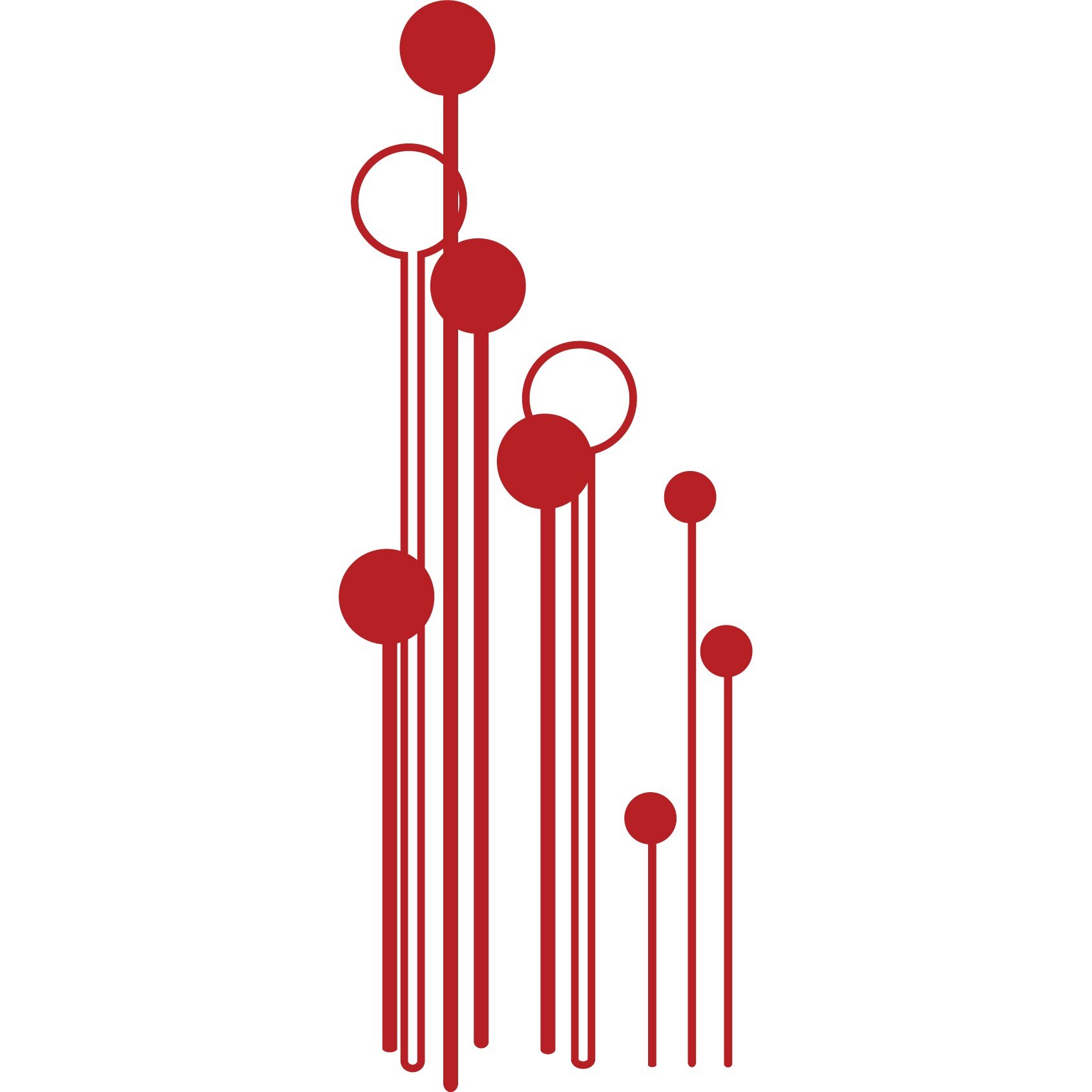 Abstract si modern - Sticker Decorativ - Rosu Cardinal - 51 x 135 cm