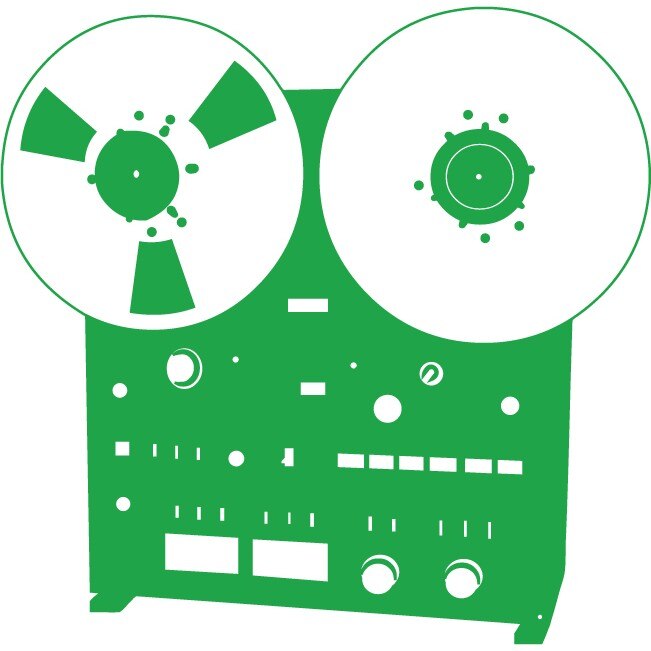 Casetofon clasic - Sticker Decorativ - Verde - 84 x 83 cm