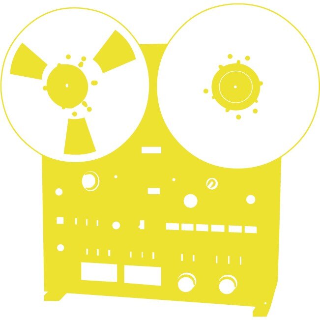 Casetofon clasic - Sticker Decorativ - Lemon - 84 x 83 cm