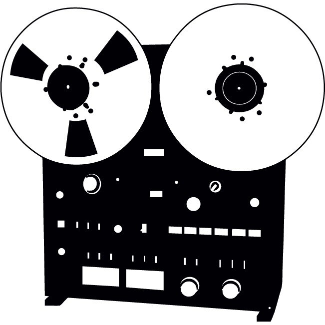 Casetofon clasic - Sticker Decorativ - Negru - 84 x 83 cm