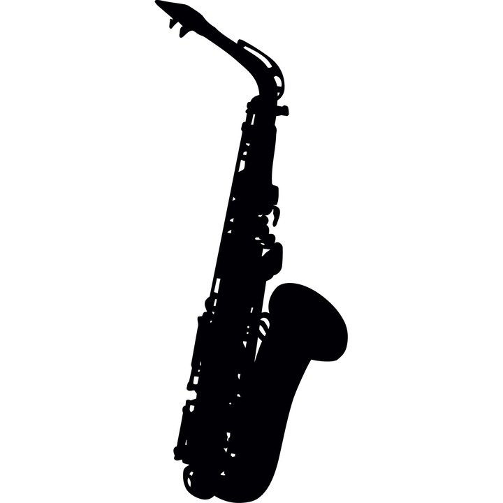 Saxofonul- Sticker Decorativ - Negru - 49 x 128 cm
