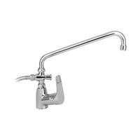 Baterie pentru lavoar, Mofem, Junior Evo, monocomanda, cu set de dus, Argintiu