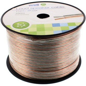 Cablu difuzor transparent 2X2.00, 100m, Well Cablu difuzor transparent 2X2.00, 100m, Well