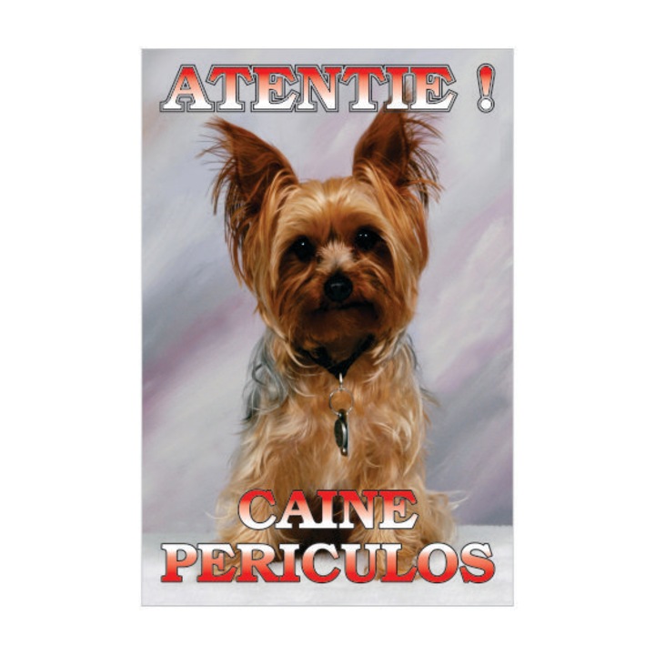 Забавен знак "Atentie Caine Periculos", 20x30см