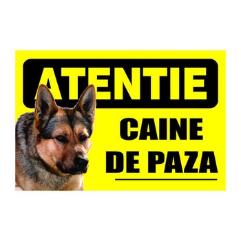 Indicator Atentie Caine de paza (lup), 20x30cm Indicator Atentie Caine de paza (lup), 20x30cm