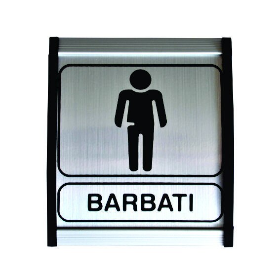 Indicator aluminiu Toaleta barbati, 12x10cm