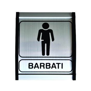 Indicator aluminiu Toaleta barbati, 12x10cm Indicator aluminiu Toaleta barbati, 12x10cm