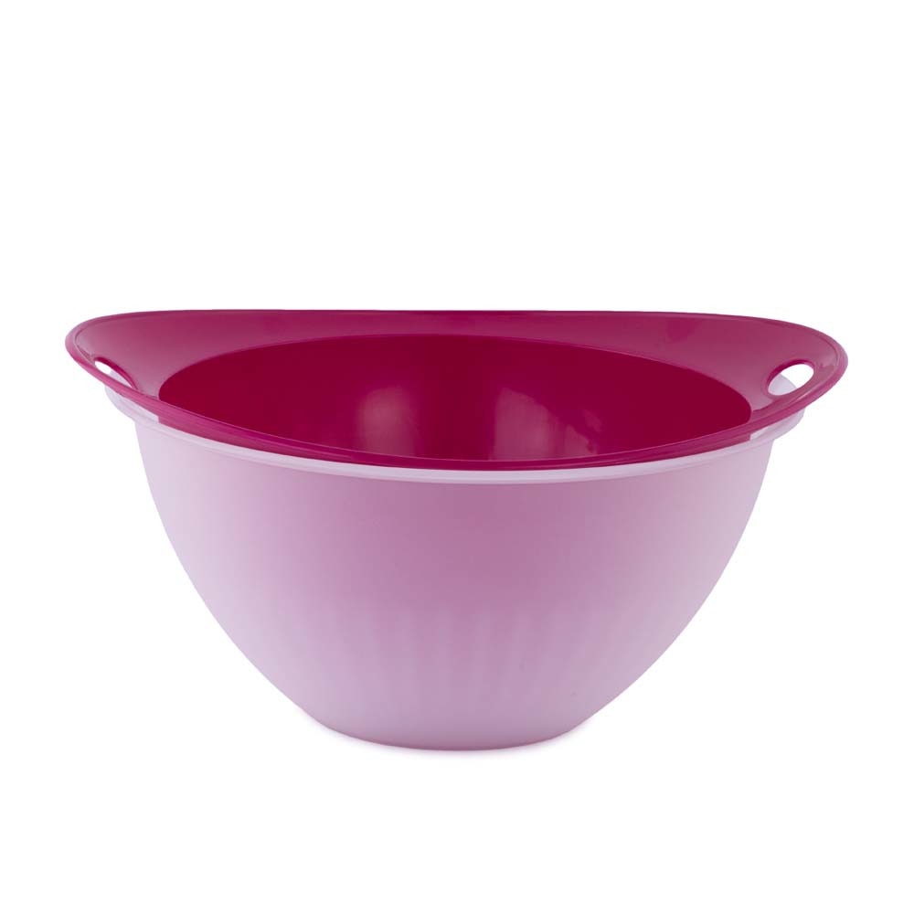 Set strecuratoare cu bol, transparent-visiniu, din plastic