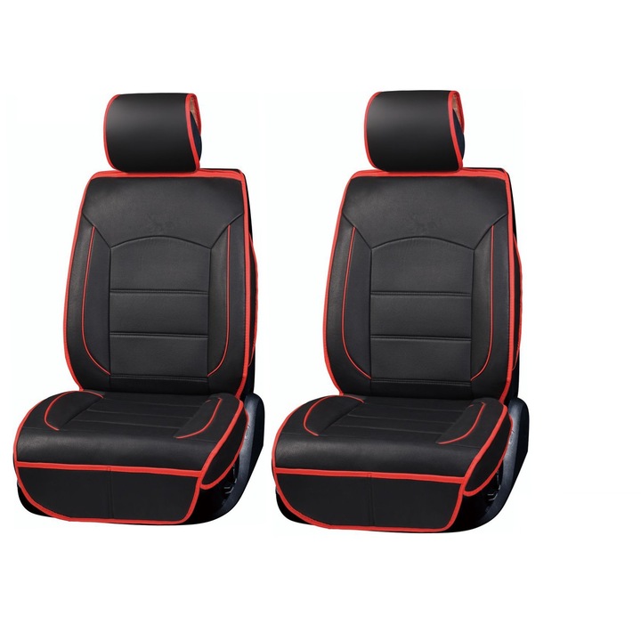 Комфортна, висококачествена Калъф/тапицерия за предни седалки Flexzon, Черно и Червено