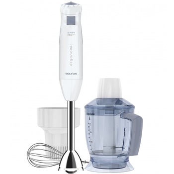 Mixer vertical Taurus Bapi 850 PLus Inox Ergonomic. 850W, 20 Viteze, functie Puls, 5 accesori, chopper 1 l, Alb Mixer vertical Taurus Bapi 850 PLus Inox Ergonomic. 850W, 20 Viteze, functie Puls, 5 accesori, chopper 1 l, Alb