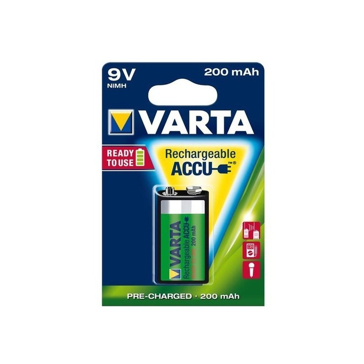Acumulator Varta 9V 200 mAh blister 1 buc "Ready to use"