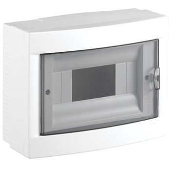 Tablou electric Viko VL-CS8.A, 1 rand x 8 module, Montaj aparent, Alb Tablou electric Viko VL-CS8.A, 1 rand x 8 module, Montaj aparent, Alb