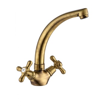 Baterie Bucatarie Pyramis DECO Bronz, dubla comanda, robineti rotativi, finisaj antichizat Baterie Bucatarie Pyramis DECO Bronz, dubla comanda, robineti rotativi, finisaj antichizat