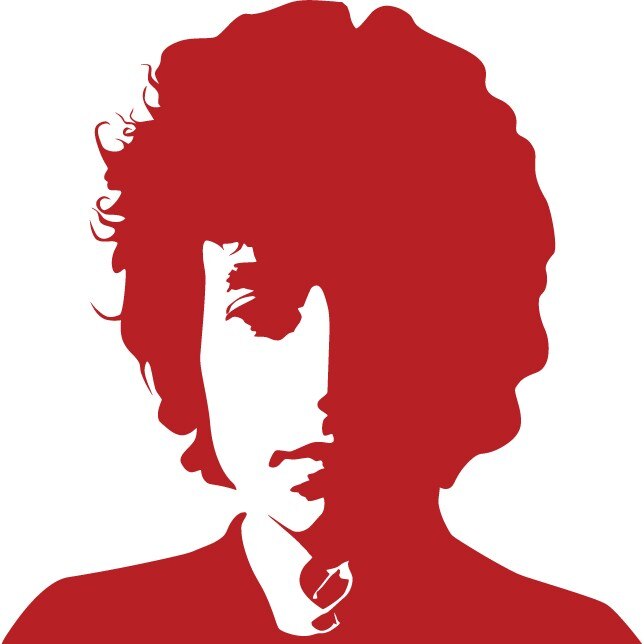 Bob Dylan - Sticker Decorativ - Rosu Cardinal - 83 x 83 cm