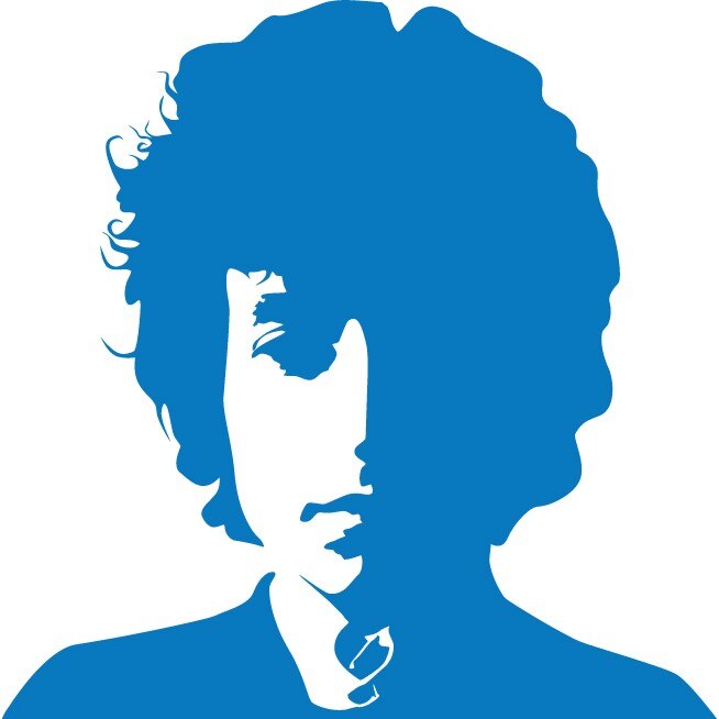 Bob Dylan - Sticker Decorativ - Albastru - 83 x 83 cm