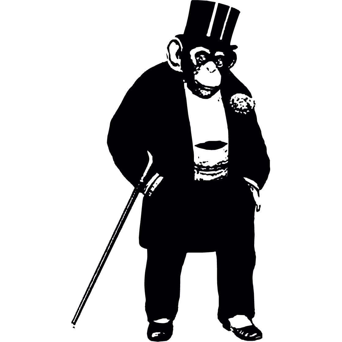 Maimuta eleganta - Sticker Decorativ - Negru - 105 x 180 cm