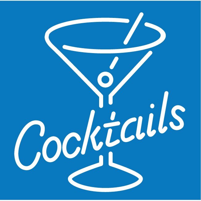Cocktails - Sticker Decorativ - Albastru - 83 x 83 cm