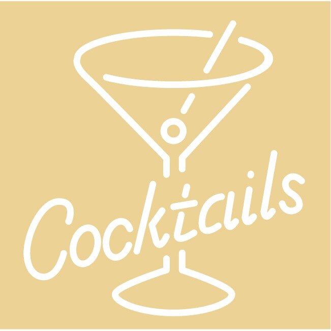 Cocktails - Sticker Decorativ - Bej - 83 x 83 cm