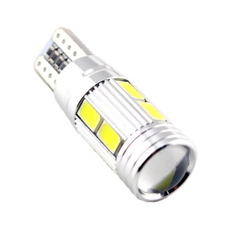 Bec led pozitie auto T10 w5w - 10 led-uri cu lupa CanBus , 6000k alb pur- model nou 2021 Bec led pozitie auto T10 w5w - 10 led-uri cu lupa CanBus , 6000k alb pur- model nou 2021