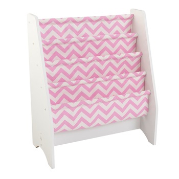 Spatiu depozitare carti Sling Bookshelf, Pink & White-Kidkraft Spatiu depozitare carti Sling Bookshelf, Pink & White-Kidkraft