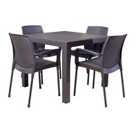 set exterior maitas masa patrata classi ratan 90x90x75cm 4 scaune sunset rattan polipropilenfibra sticla culoare cafea imagen 48_0_
0