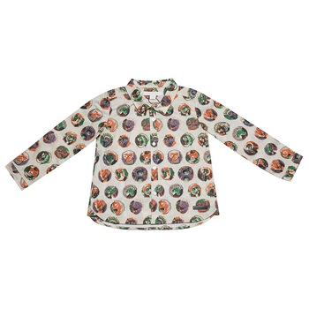 Camasa BURBERRY pentru baieti, maneca lunga, alba cu imprimeu multicolor , bumbac, 4 ani Camasa BURBERRY pentru baieti, maneca lunga, alba cu imprimeu multicolor , bumbac, 4 ani