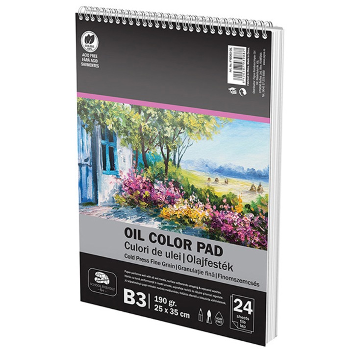 Bloc desen spira SF Art A3, 190g, 24 file, pentru ulei