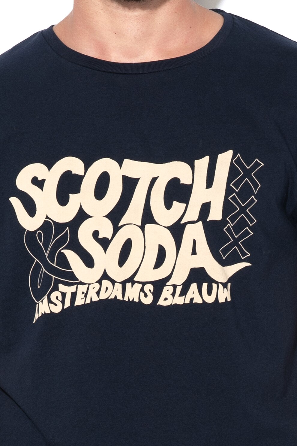 Scotch & Soda, Тениска с лого, Тъмносин, S - eMAG.bg