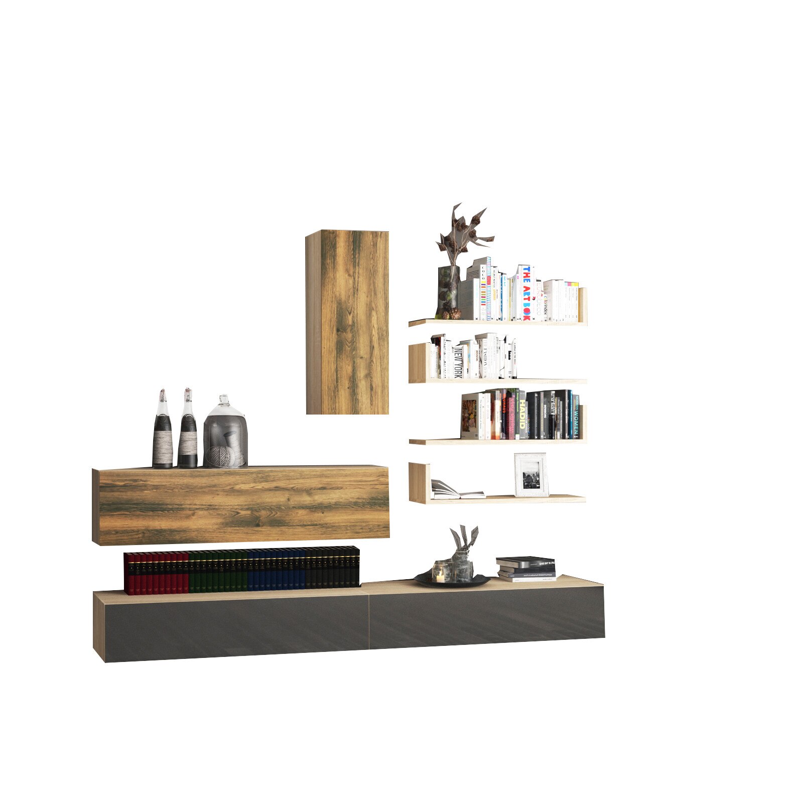 Set Mobilier Livingroom JOIN- 32, pal melaminat, 16 x 28 mm, Cant ABS 0.6 mm