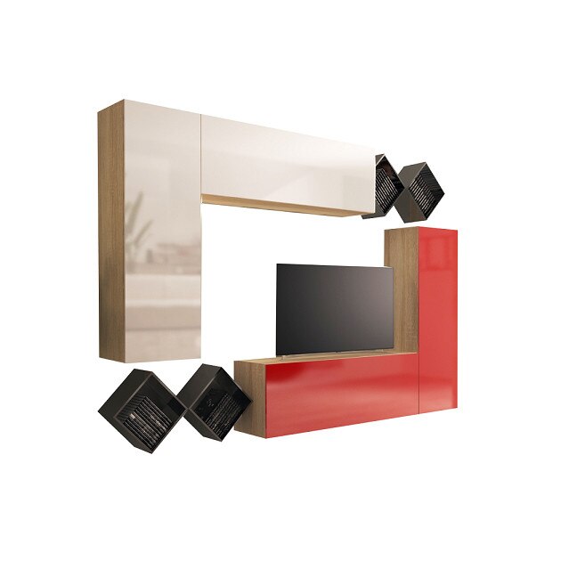 Set Mobilier Livingroom JOIN- 39, pal melaminat, 16 x 28 mm, Cant ABS 0.6 mm