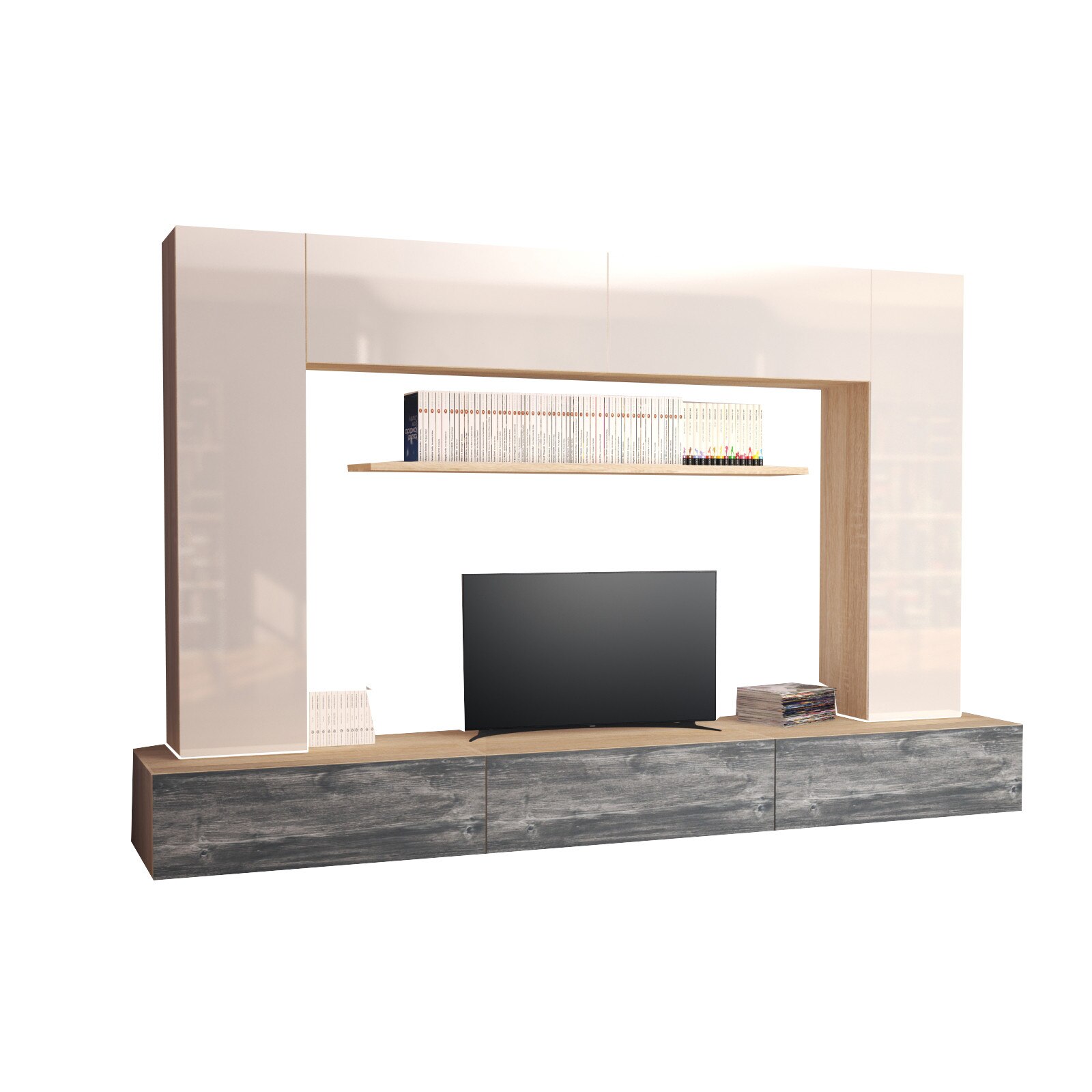 Set Mobilier Livingroom JOIN- 41, pal melaminat, 16 x 28 mm, Cant ABS 0.6 mm