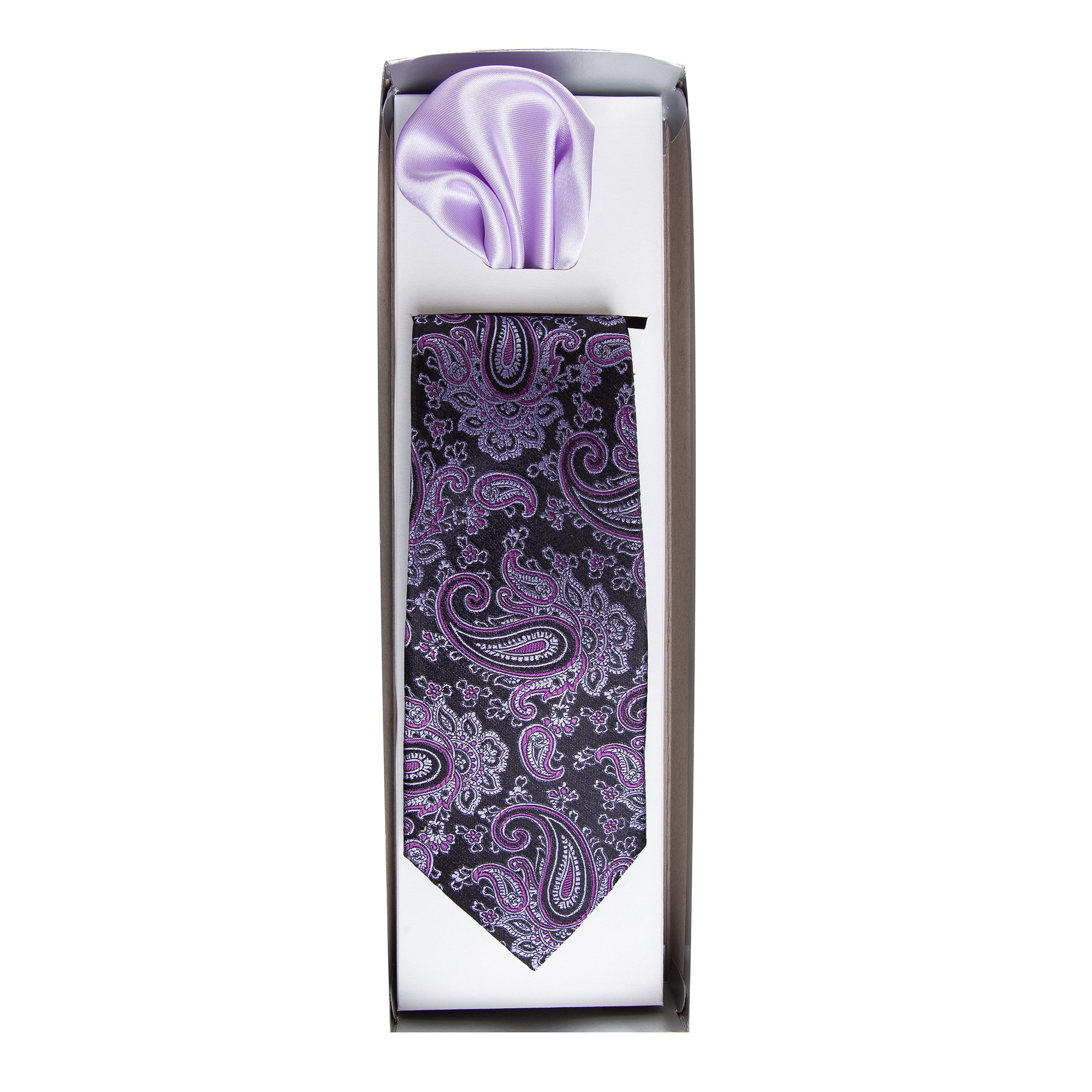 Portico Lengthen Backward Set cravata barbati paisley si batista decorativa de buzunar din matase  100% naturala de culoare mov - eMAG.ro