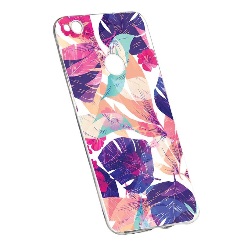 Husa Silicon, Transparent, Slim, Flori Tropicale, Xiaomi Mi Max