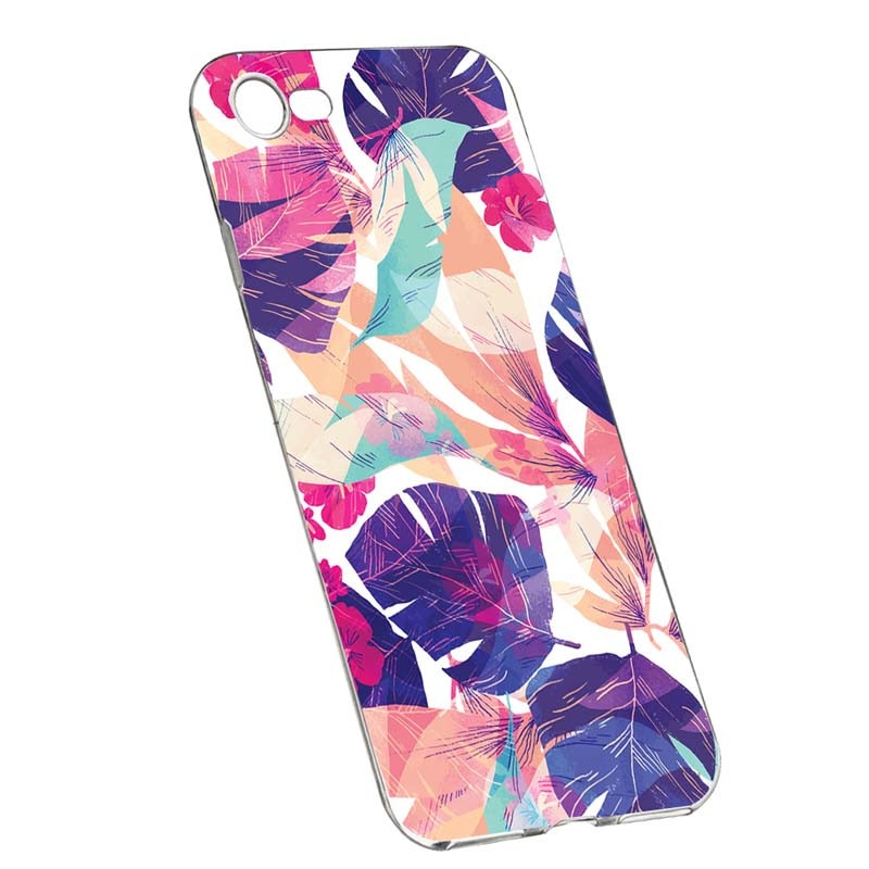 Husa Silicon, Transparent, Slim, Flori Tropicale, Apple iPhone 6 / 6S