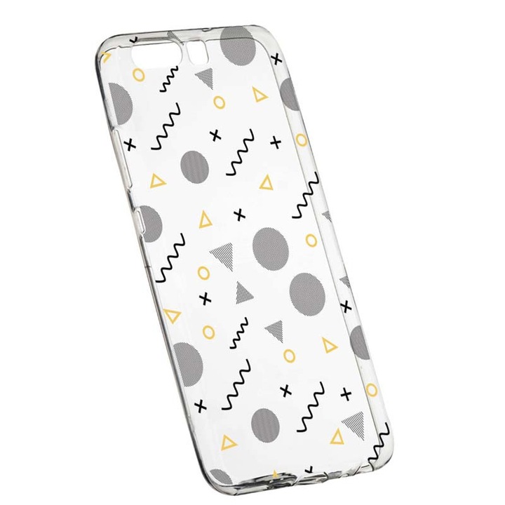 Husa Silicon, Transparent, Slim, Abstract, Huawei Y6 2018