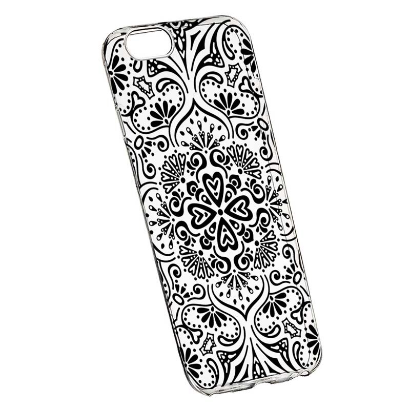 Husa Silicon, Transparent, Slim, Nonfigurativ Black, Apple iPhone 7 Plus / 8 Plus