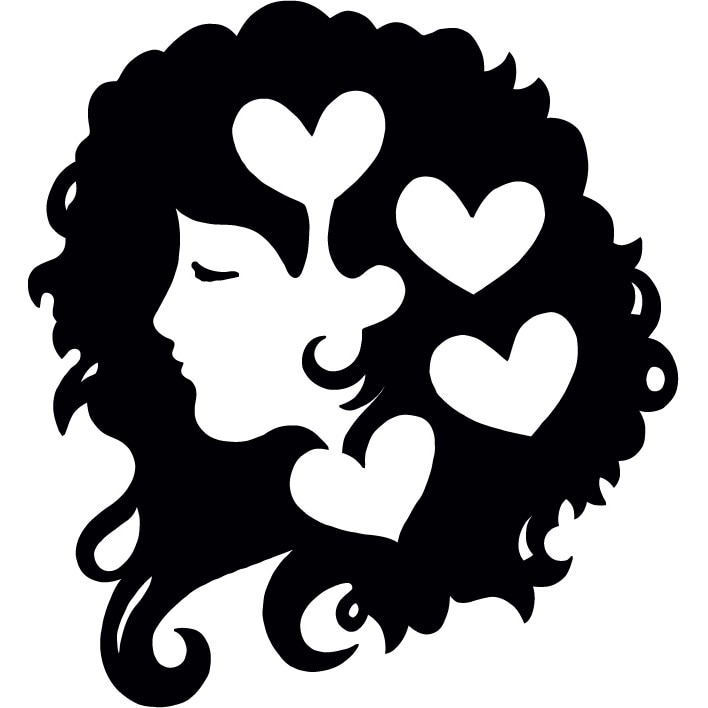 Femeia artistica - Sticker Decorativ - Negru - 83 x 89 cm