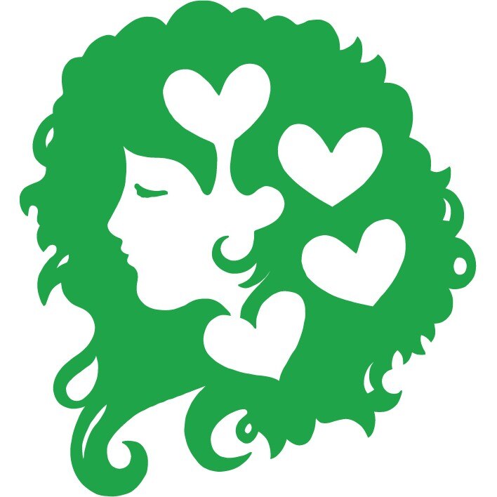 Femeia artistica - Sticker Decorativ - Verde - 83 x 89 cm