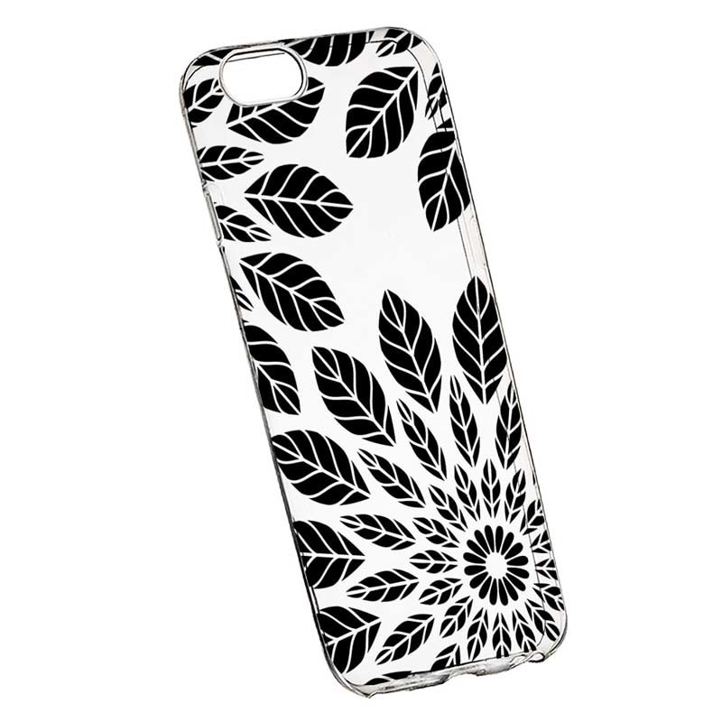 Husa Silicon, Transparent, Slim, Black Flower, Apple iPhone 7 Plus / 8 Plus