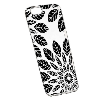 Husa Silicon, Transparent, Slim, Black Flower, Apple iPhone 6 PLUS / 6S PLUS Husa Silicon, Transparent, Slim, Black Flower, Apple iPhone 6 PLUS / 6S PLUS