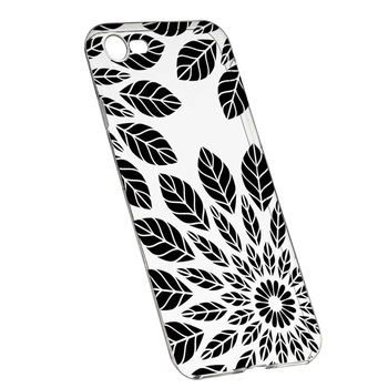 Husa Silicon, Transparent, Slim, Black Flower, Apple iPhone 6 / 6S Husa Silicon, Transparent, Slim, Black Flower, Apple iPhone 6 / 6S