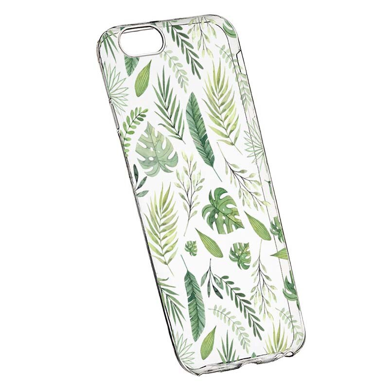 Husa Silicon, Transparent, Slim, Frunze, Apple iPhone 7 Plus / 8 Plus