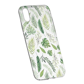 Husa Silicon, Transparent, Slim, Frunze, Sony XA1 Plus Husa Silicon, Transparent, Slim, Frunze, Sony XA1 Plus