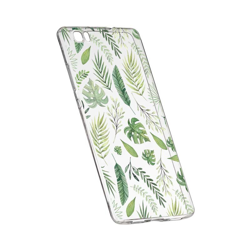 Husa Silicon, Transparent, Slim, Frunze, Sony XZ1
