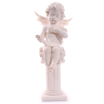 Statueta Ingeras pe coloana, Angelis, alb, 37 cm inaltime Statueta Ingeras pe coloana, Angelis, alb, 37 cm inaltime