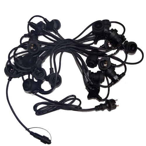 Ghirlanda neagra de exterior cu 4 fasunguri pe metrul liniar