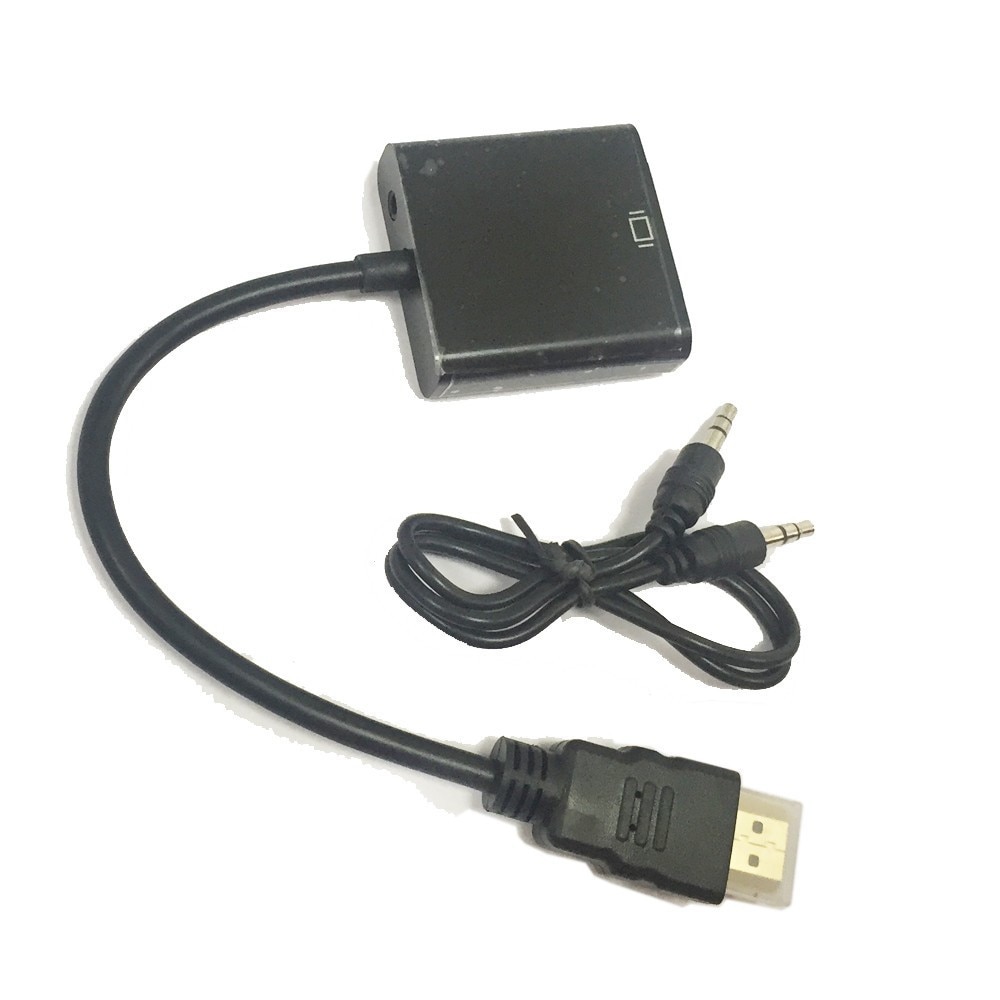 Adaptor, convertor semnal HDMI (digital) la VGA (analog) HDMI tata la VGA mama + jack 3.5mm audio mama