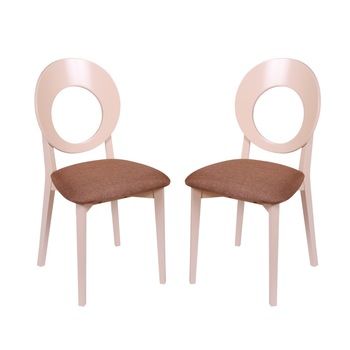 Set 2 scaune de bucatarie COSMO, Lemn, Beige/Veles 15 Set 2 scaune de bucatarie COSMO, Lemn, Beige/Veles 15