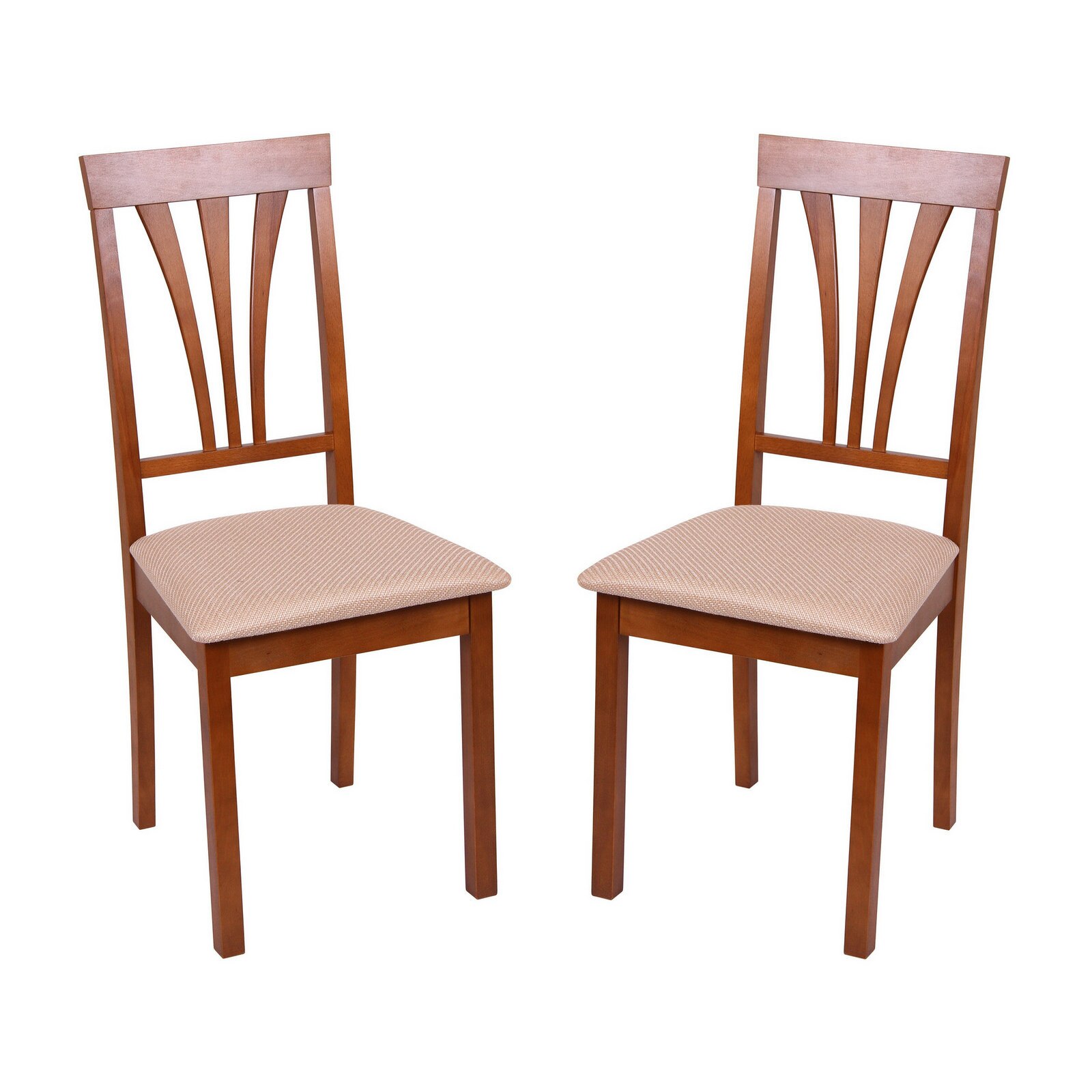 Set 2 scaune de bucatarie NIKA 7, Lemn, Walnut/Brighton Beige